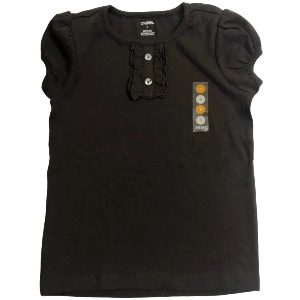 GYMBOREE NEW GIRLS BROWN TOP SHIRT TEE TSHIRT TOPS SUMMER SHIRTS CASUAL SIZE 6